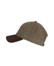 Made in UK Harris Tweed Baseball Cap with Suede Leather Peak One Size Color Moss Green
